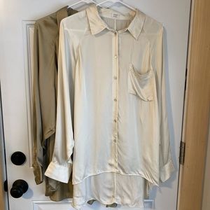 Aritzia - silk button up blouse. Size M